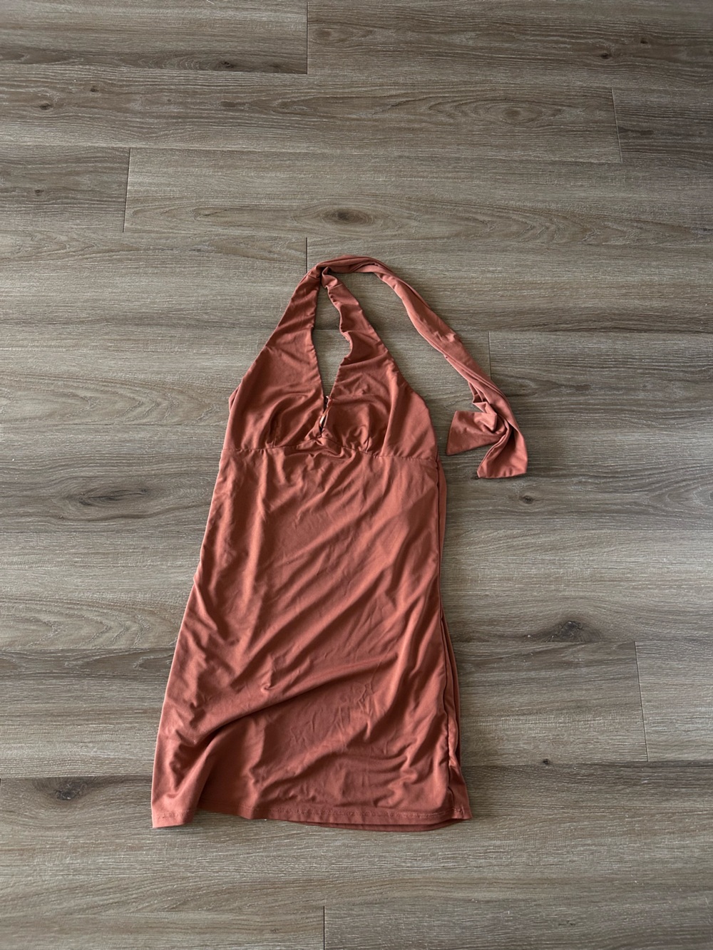 Abercrombie halter burnt orange mini dress